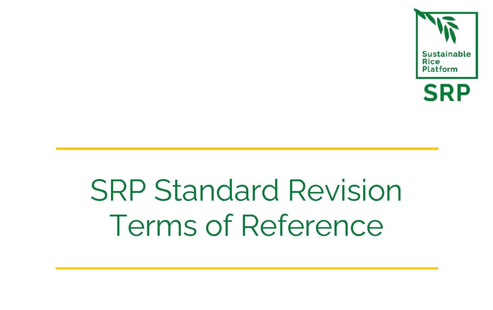 SRP Standard Revision Terms of Reference