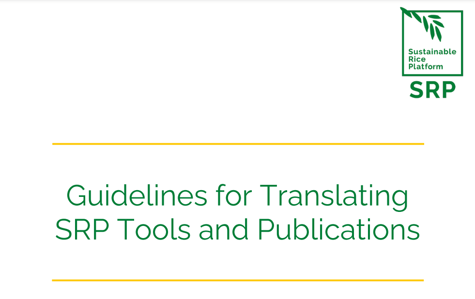 Guidelines for Translating SRP Tools and Publications