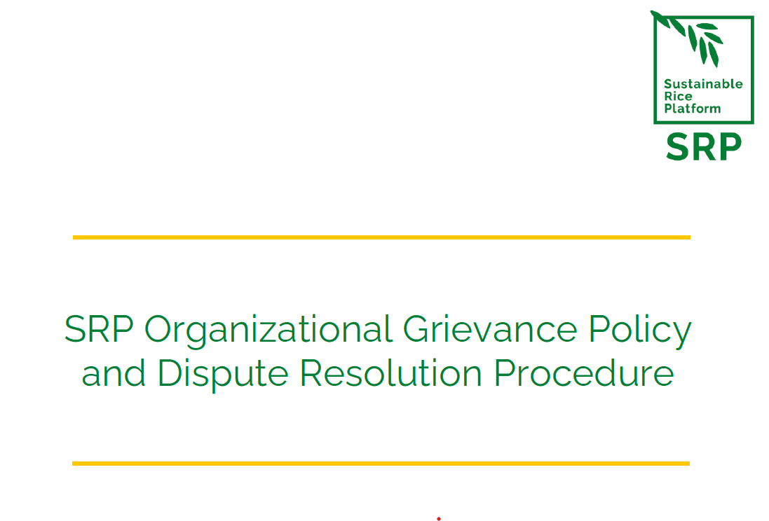 SRP Organizational Grievance Policy and Dispute Resolution Procedure