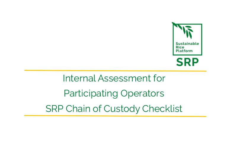 SRP Chain of Custody Checklist v. 2.5
- Internal Assessment for 
Participating Operators 